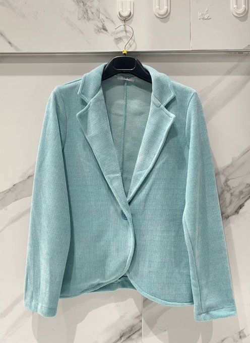 Gilet Blazer Velours Vert