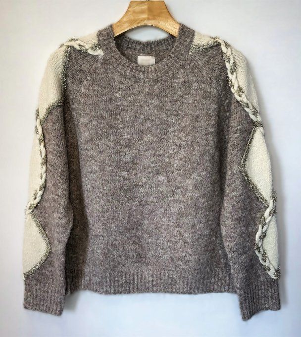 Pull Torsades Taupe